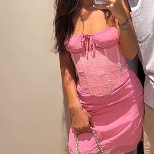 Stylish Pink Dress and Casual White Tee
